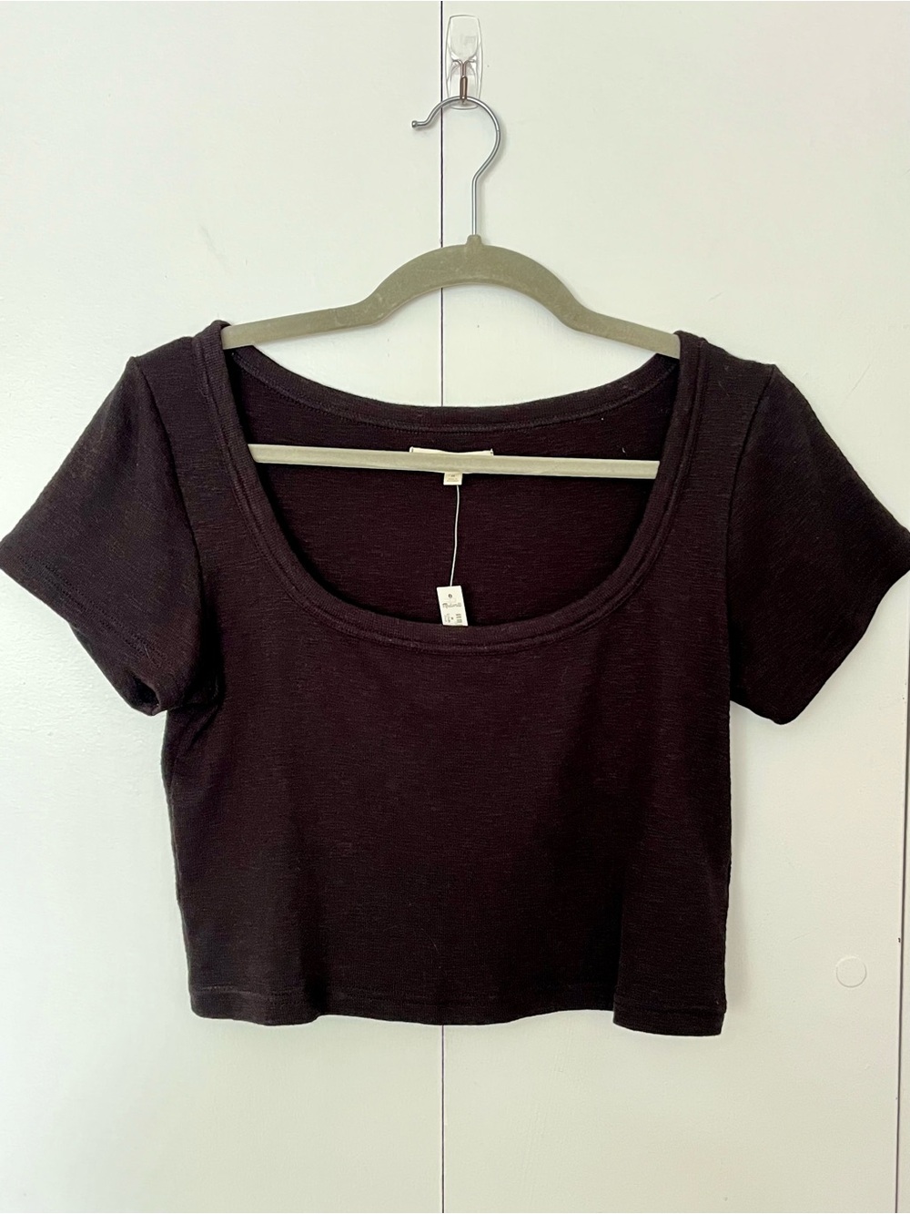 Madewell Westville Crop Tee in Black Size M NWT